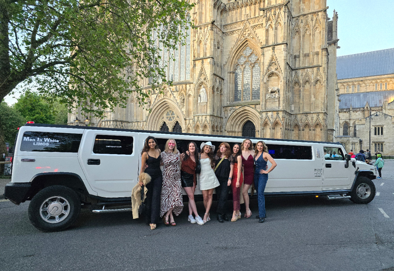 18 lady hen party with hummer limo in york